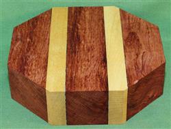 Bowl #397 - Bubinga & Yellowheart Striped Bowl Blank ~ 7" x 2" ~ $25.99
